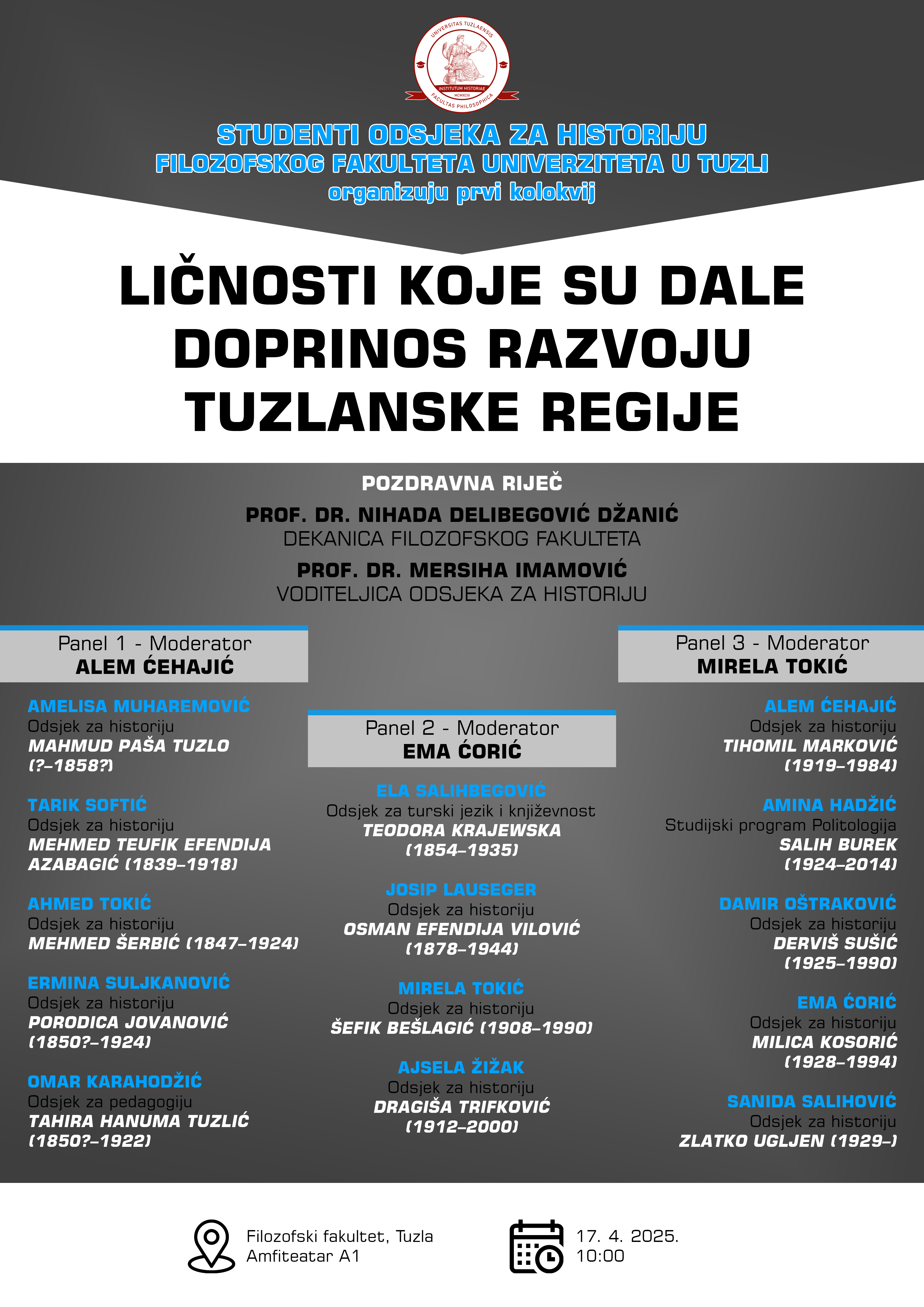 Studentski kolokvij "Ličnosti koje su dale doprinos razvoju tuzlanske regije"